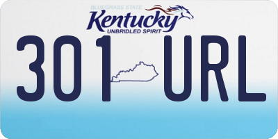 KY license plate 301URL