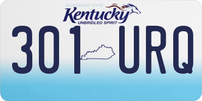 KY license plate 301URQ