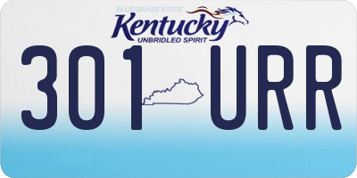KY license plate 301URR