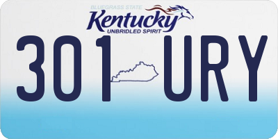KY license plate 301URY