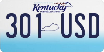 KY license plate 301USD