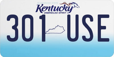 KY license plate 301USE