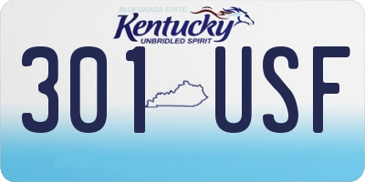 KY license plate 301USF