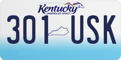 KY license plate 301USK