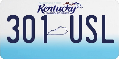 KY license plate 301USL