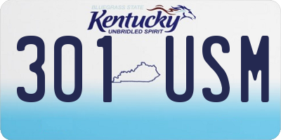 KY license plate 301USM