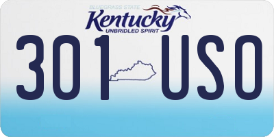 KY license plate 301USO