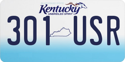 KY license plate 301USR