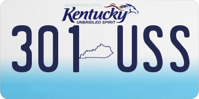 KY license plate 301USS