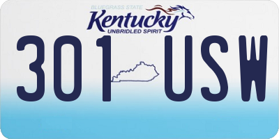 KY license plate 301USW