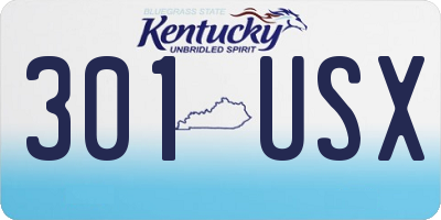 KY license plate 301USX