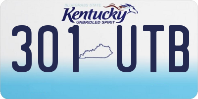 KY license plate 301UTB