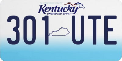 KY license plate 301UTE