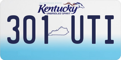 KY license plate 301UTI