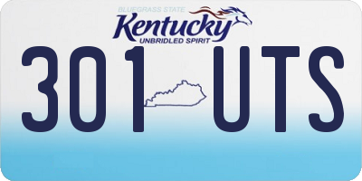 KY license plate 301UTS