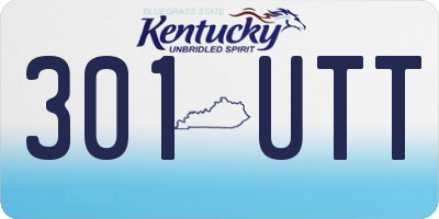 KY license plate 301UTT