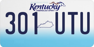 KY license plate 301UTU