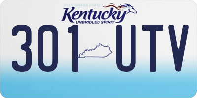 KY license plate 301UTV