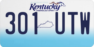 KY license plate 301UTW