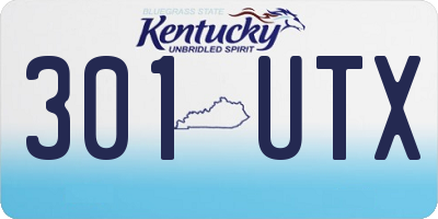 KY license plate 301UTX