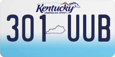 KY license plate 301UUB