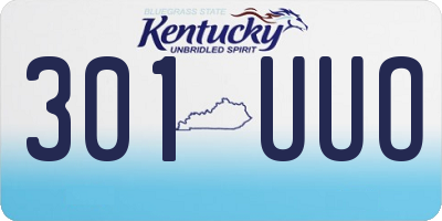 KY license plate 301UUO