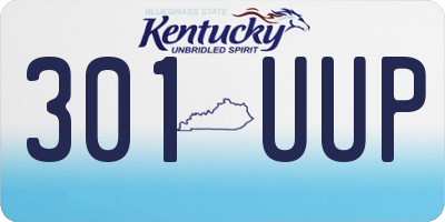 KY license plate 301UUP