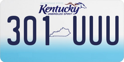 KY license plate 301UUU