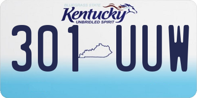 KY license plate 301UUW