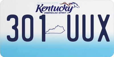 KY license plate 301UUX