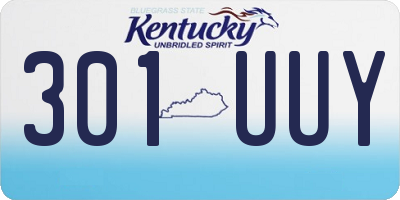 KY license plate 301UUY
