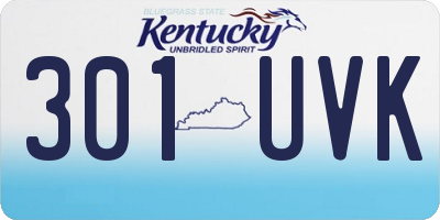 KY license plate 301UVK