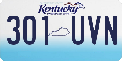 KY license plate 301UVN
