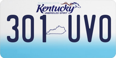 KY license plate 301UVO