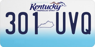 KY license plate 301UVQ