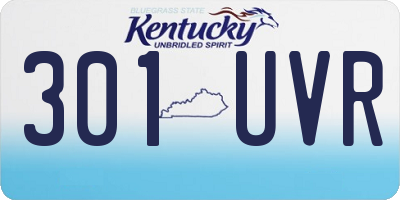 KY license plate 301UVR