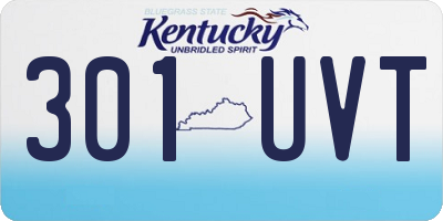 KY license plate 301UVT