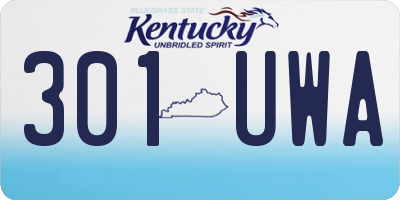 KY license plate 301UWA