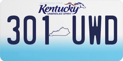 KY license plate 301UWD