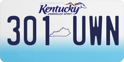 KY license plate 301UWN