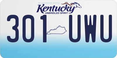 KY license plate 301UWU