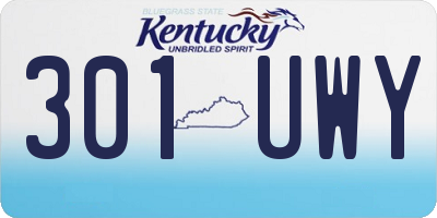 KY license plate 301UWY