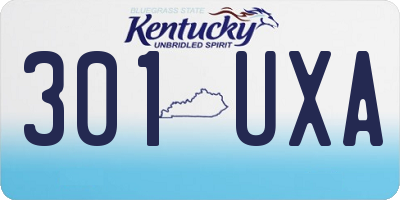 KY license plate 301UXA