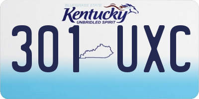 KY license plate 301UXC