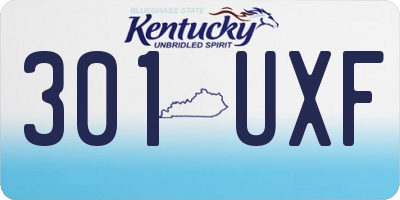 KY license plate 301UXF