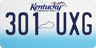 KY license plate 301UXG