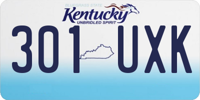 KY license plate 301UXK