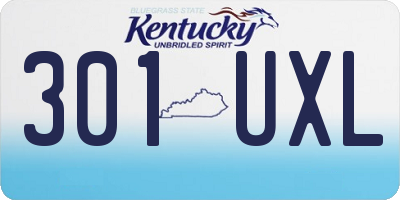KY license plate 301UXL