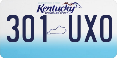 KY license plate 301UXO