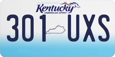 KY license plate 301UXS